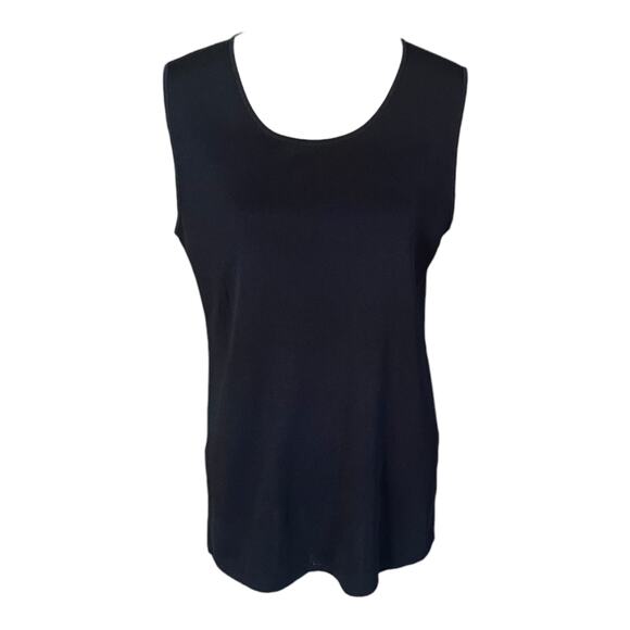 Plein Air Black / Navy Sleeveless Sweater Tank Top Size Medium Pleinair - Picture 1 of 5